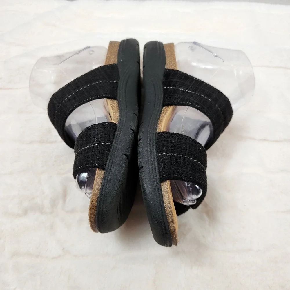 Clarks Collection Womens Mira Tide Black Slide Sandals Sz 8 M  Casual Minimalist